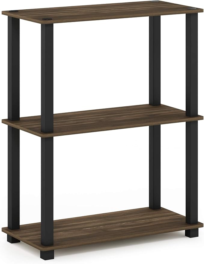 Furinno TURN-S-TUBE Storage Shelves, 3-Tier Book Shelf, Corner Shelf, Toolless - Image 4