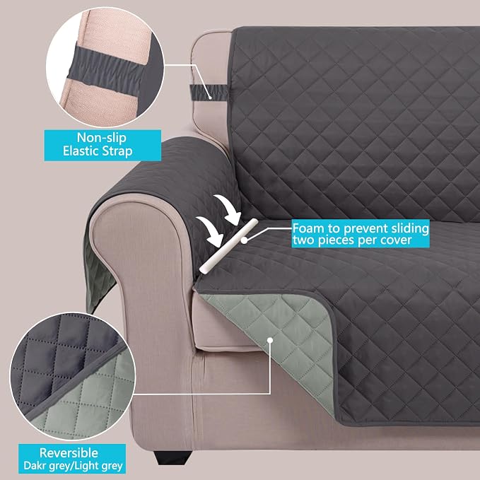 U-NICE HOME Loveseat Sofa Cover Reversible Couch Covers - Image 3
