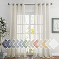 NICETOWN Natural Linen Sheer Curtains 120 inches Long, Privacy Chic Semi Sheer by NICETOWN