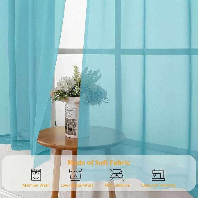 Gwine Sheer Curtains for Bedroom 54 inches Long - Image 7