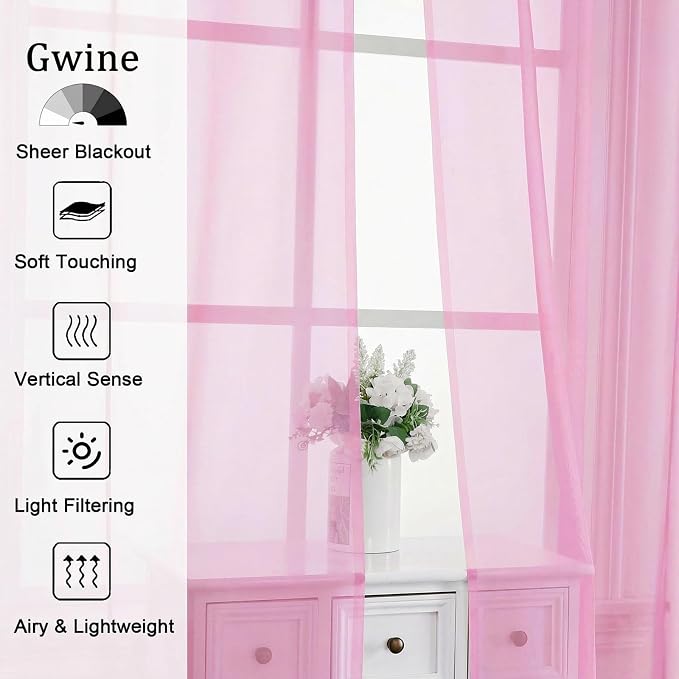 Gwine Sheer Curtains 72 Inch Length - Image 4