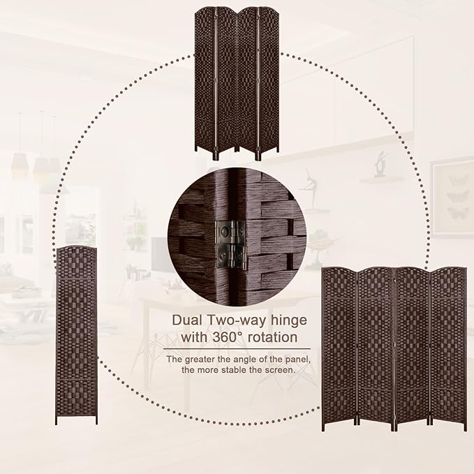 Rose Home Fashion 6 ft Tall Room Divider, Room Dividers and Folding Privacy - Image 6