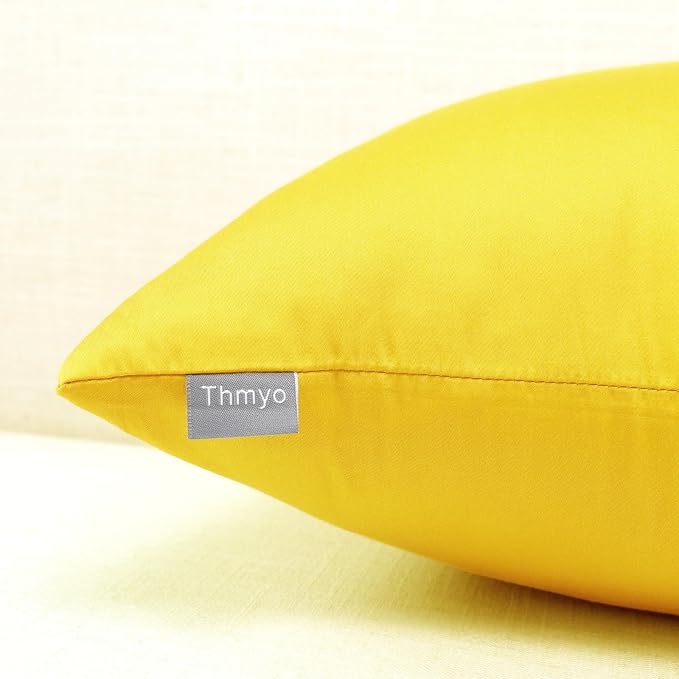 Thmyo 4-Pack 100% Cotton Comfortable Solid Decorative Throw Pillow Case Square - Image 8