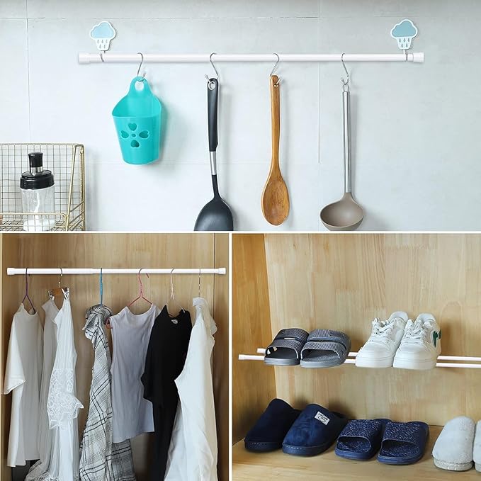 AIZESI Spring Tension Rods Adjustable Tension Curtain Rod Small Tension Rod No - Image 5