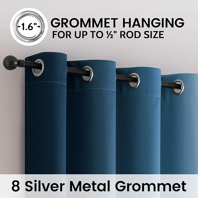 SimpleHome Blue Ombre 100% Blackout Curtains - Image 3