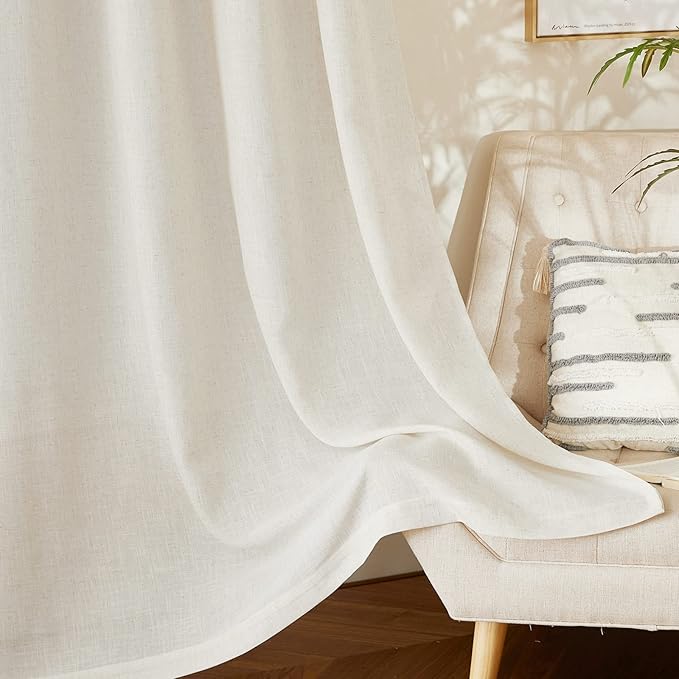 NICETOWN Natural Linen Room Divider Curtains - Image 7