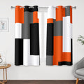 Tyrot Orange 100% Blackout Curtains 45 inch Length 2 Panels Set White Grey by TyrotHomeDecor