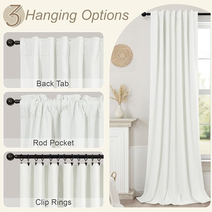 Pitalk Short Linen Textured Blackout Curtains - Image 5