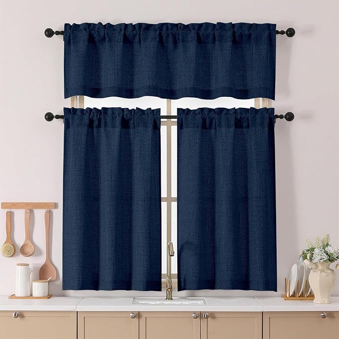Chyhomenyc Navy Blue Valance for Windows - Image 2