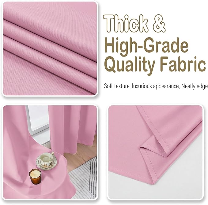 OVZME Pink Short Blackout Curtains - Image 8