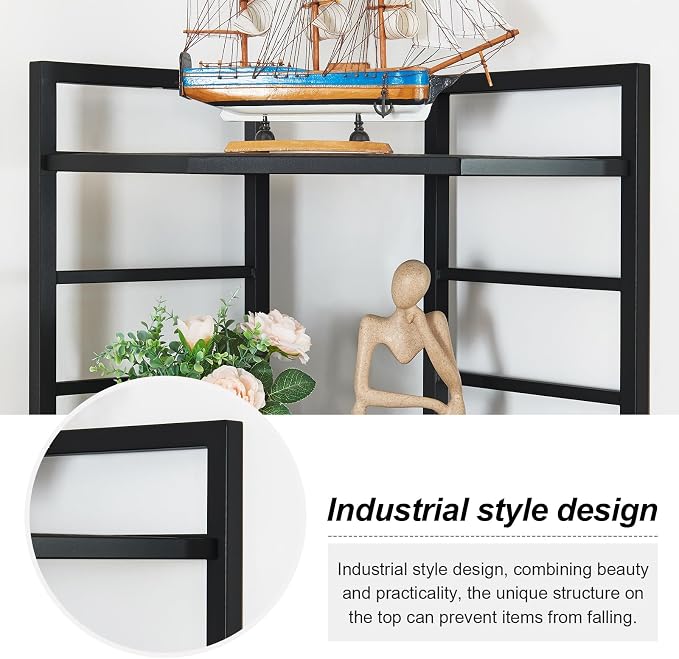HOMISSUE Corner Shelf, 7 Tier Tall Narrow Bookshelf 82.6", Industrial Corner - Image 5