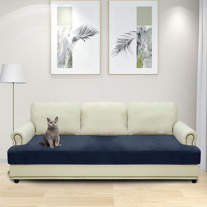 MAXIJIN Velvet Stretch Couch Cushion Covers Soft Sofa Cushion Cover Replacement - Image 7