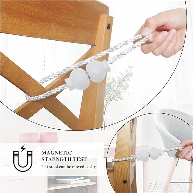 2 Pack Magnetic Curtain Tiebacks Modern Handmade Rope Curtain Tie Backs - Image 4