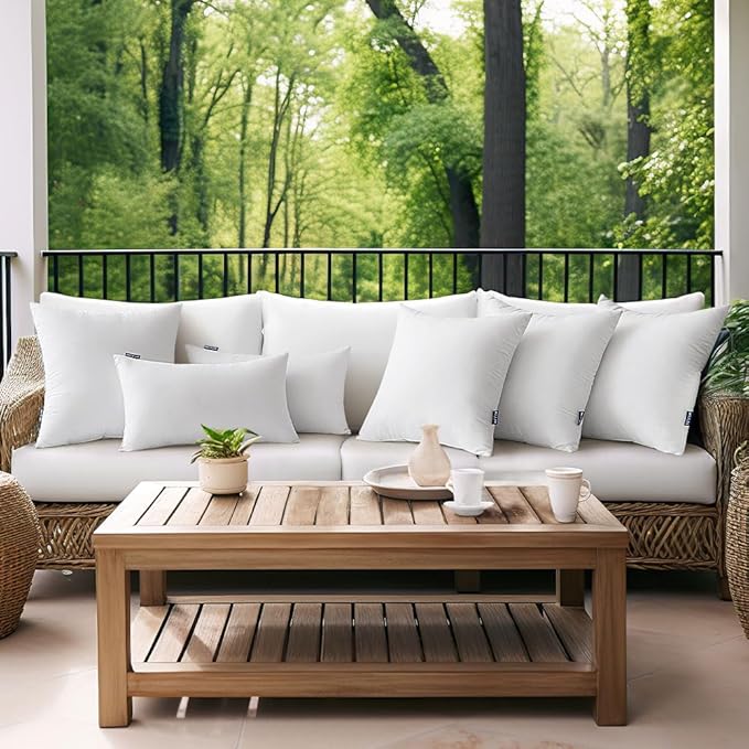 MIULEE Pack of 2 18x18 Inch Outdoor Pillow Inserts Waterproof Decorative Throw - Image 6