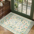 Rugxara Door Mat Floral Entryway Rug, Washable Samll 2x3 Rug, Boho Green Front by Rugxara