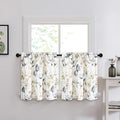Leeva Tiers Curtains for Kitchen Windows, Farmhouse Style Flower Print View by Leeva
