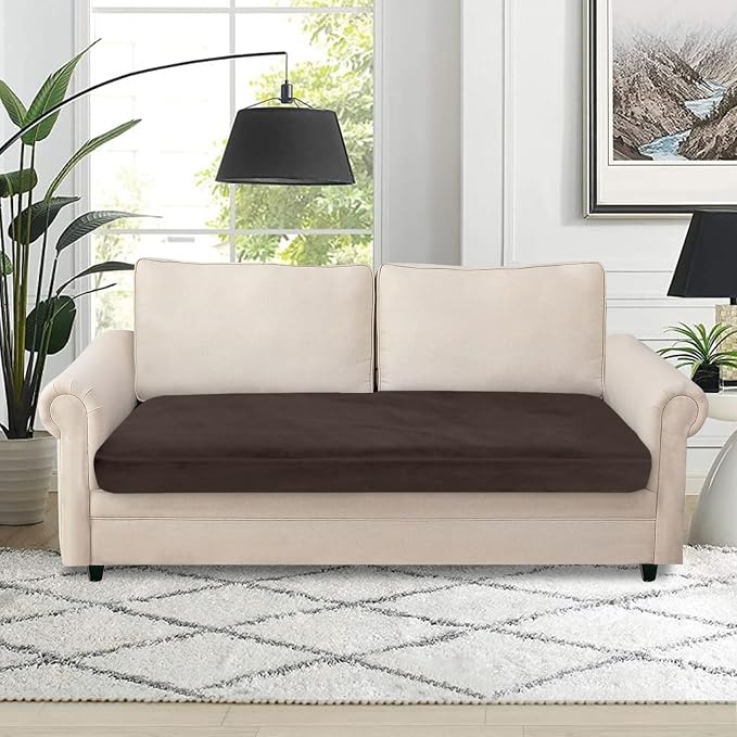 NAISI Couch Cushion Covers 1 Piece Velvet Stretch Loveseat Cover or 2 Seat Sofa - Image 5