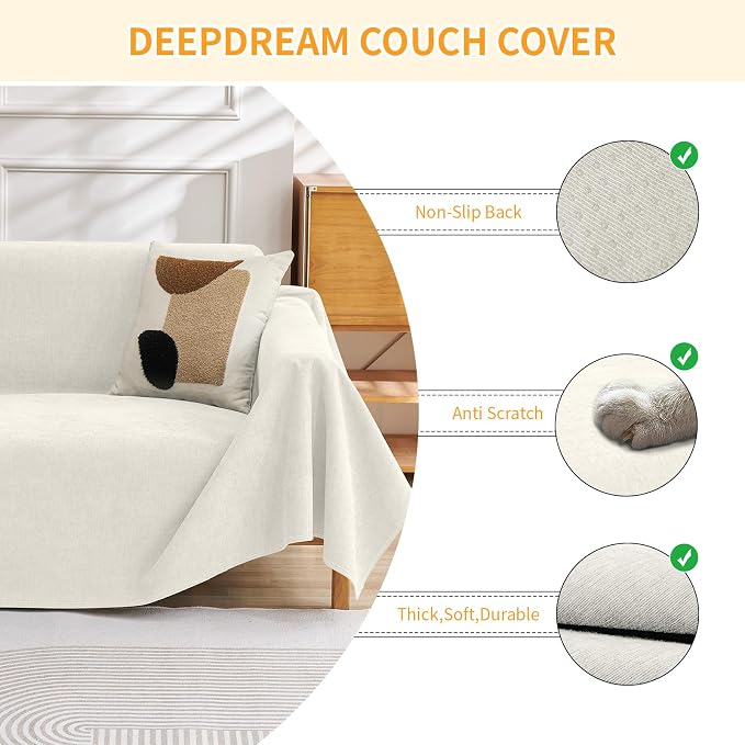 Deep Dream Cat-Scratch Resistant Couch Cover, Waterproof Sofa Cover - Image 3