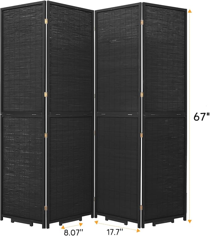 Bamboo Room Divider Folding Privacy Screens, Wall Divider - Image 2