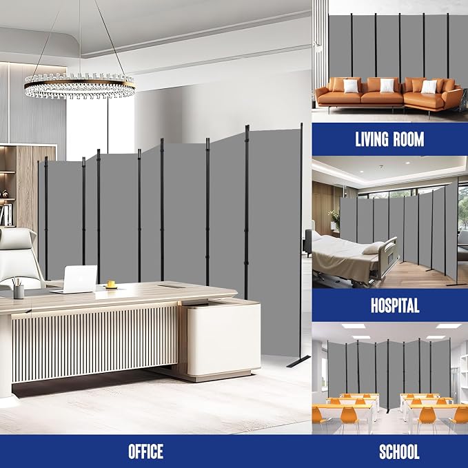 Room Divider and Folding Privacy Screens 8 Panel, 14.67 Ft Wide Partition Room - Image 6