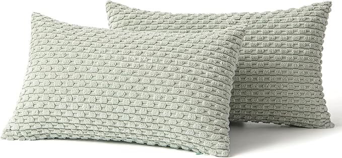 MIULEE Pack of 2 Decorative Lumbar Throw Pillow Covers 12x20 Inch Soft Boho - Image 6