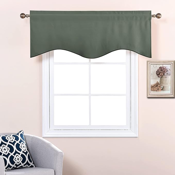 NICETOWN Valance Curtains for Kitchen Blackout Thermal Insulated Solid Rod - Image 5