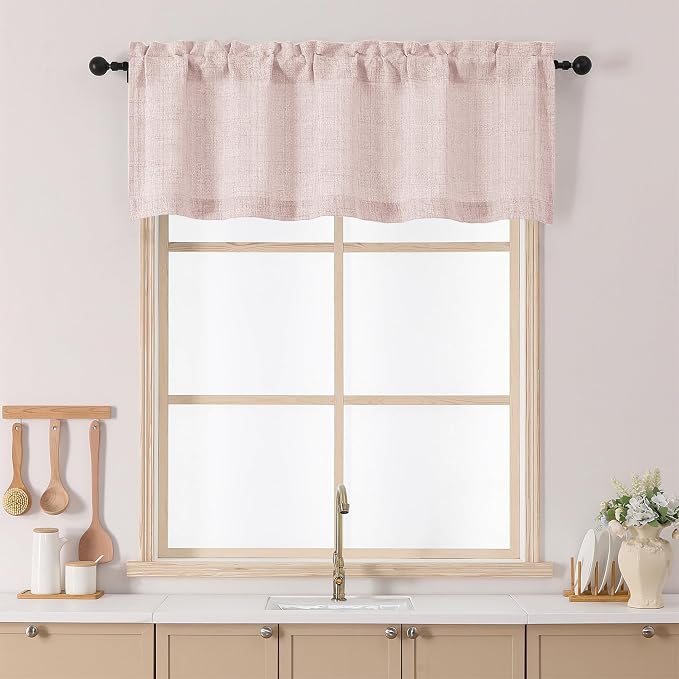 Chyhomenyc Blush Pink Valance for Windows by Chyhomenyc