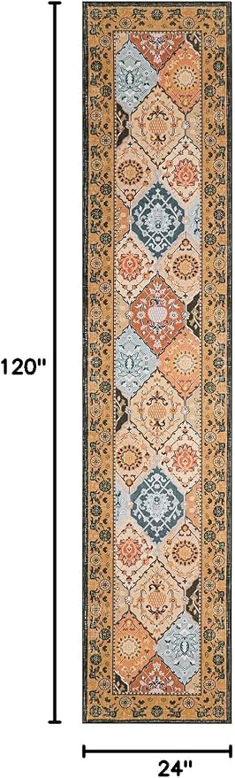 Phantoscope Washable Runner Rug 2'x10' Non-Slip, Vintage Boho Hallway Rugs - Image 2