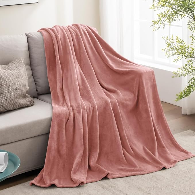 BEDELITE Fleece Blanket Dusty Pink Throw Blankets - Image 5