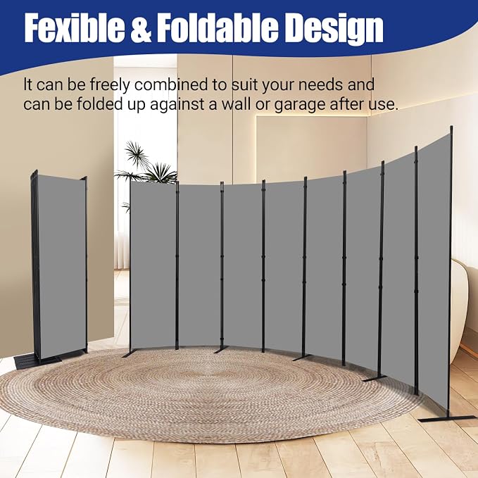 Room Divider and Folding Privacy Screens 8 Panel, 14.67 Ft Wide Partition Room - Image 4