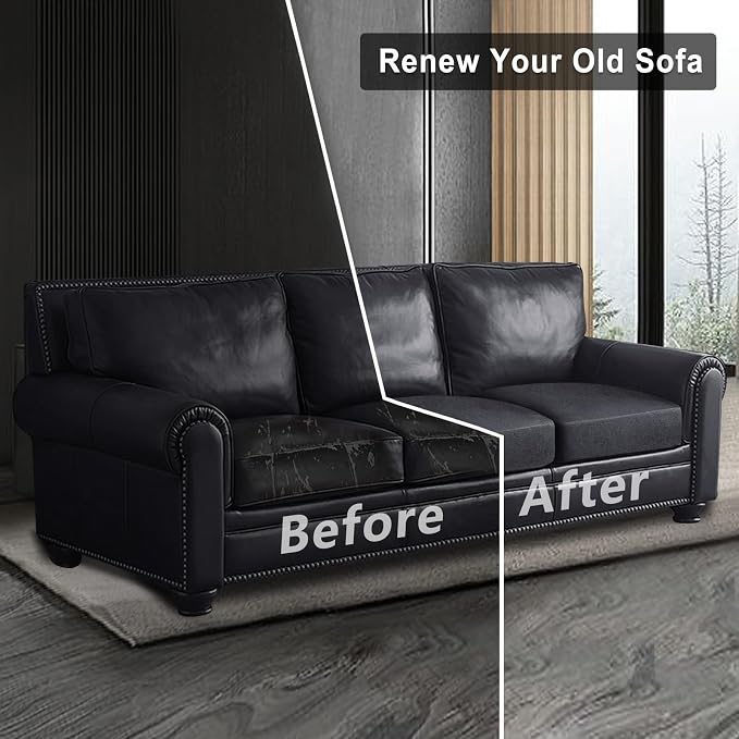Leather Look Couch Cushion Covers Sofa Seat Slipcovers Sets Couches Furniture - Image 7