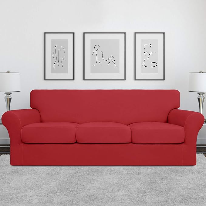 Easy-Going 4 Pieces Stretch Soft Couch Cover - Image 2