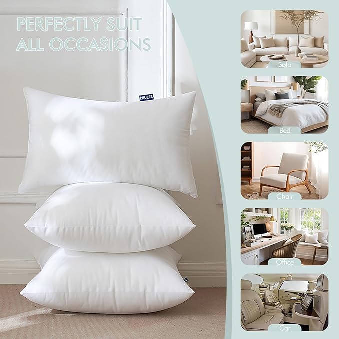 MIULEE Set of 2 Throw Pillow Inserts 26x26 Inches, Non-Woven Decorative Pillow - Image 6