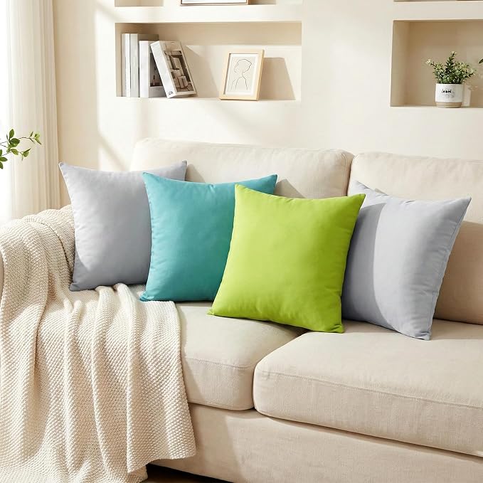 Thmyo 4-Pack 100% Cotton Comfortable Solid Decorative Throw Pillow Case - Image 4