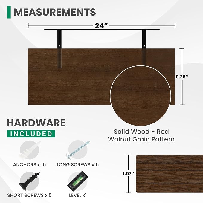 Marsmiles Solid Wood Floating Shelves - Image 3