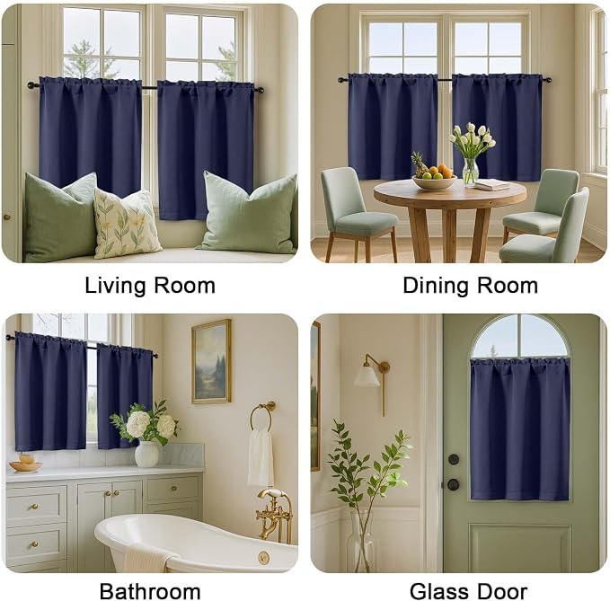 OVZME Navy Blue Blackout Curtains - Image 9