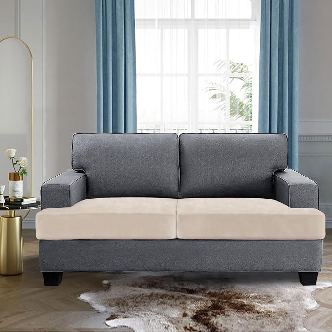 H.VERSAILTEX Stretch Velvet 2 Piece T Cushion Sofa Slipcovers - Image 2