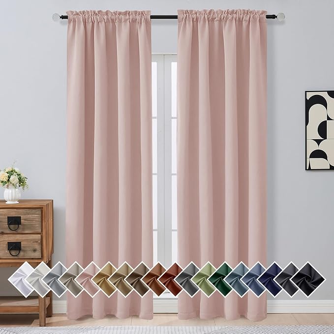 OVZME Blush Pink Blackout Curtains by OVZME