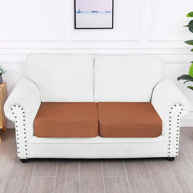 Smiry Waterproof Couch Cushion Covers, Stretch Jacquard Thick Sofa Cushion - Image 5