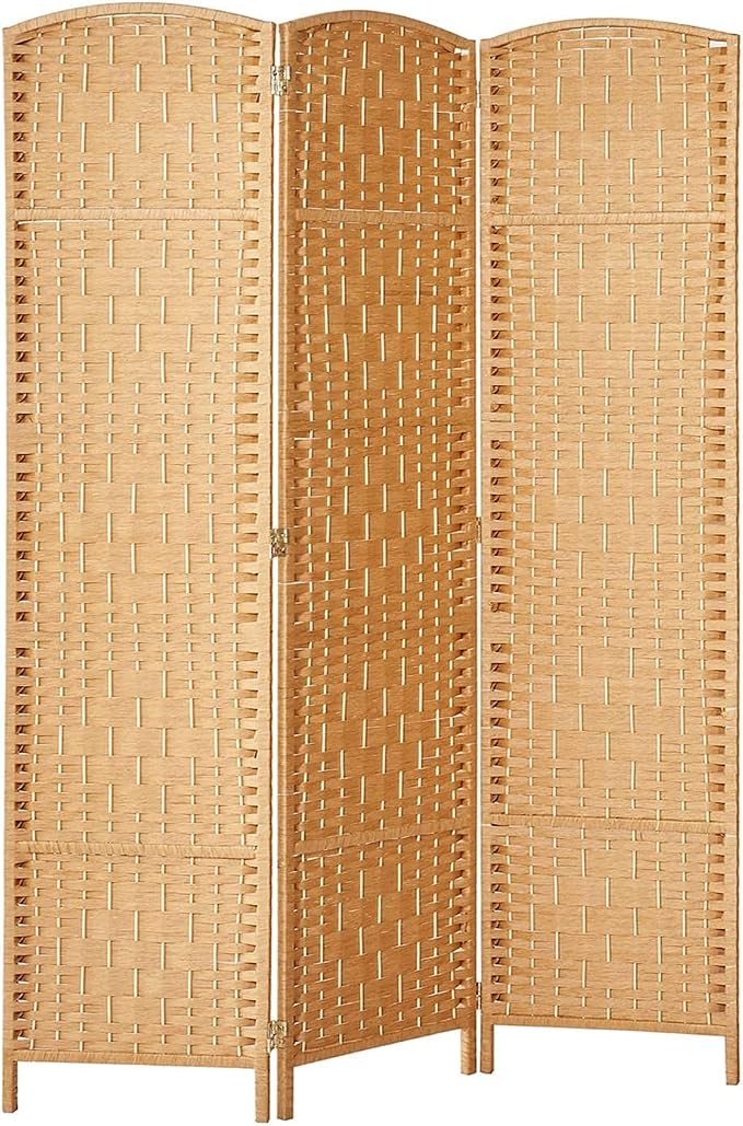 Rose Home Fashion Room Divider 5.6 ft.Tall-15.7" Wide Weave Fiber 3 Panels Room by RoseHomeFashion