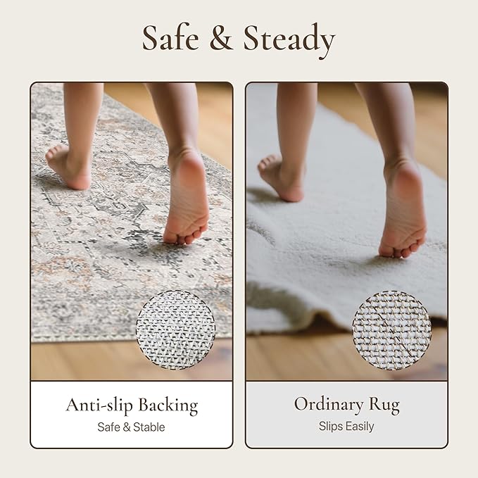 GENIMO Runner Rug 2PCs, Machine Washable Non Slip Vintage Hallway Runner Rug - Image 7
