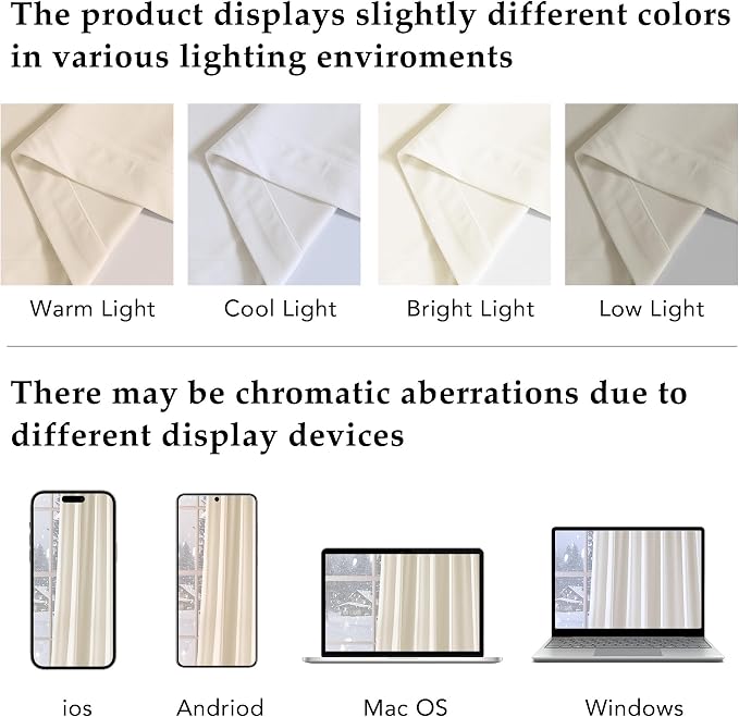 NICETOWN Ivory White Velvet Curtains 108" Length - Image 8