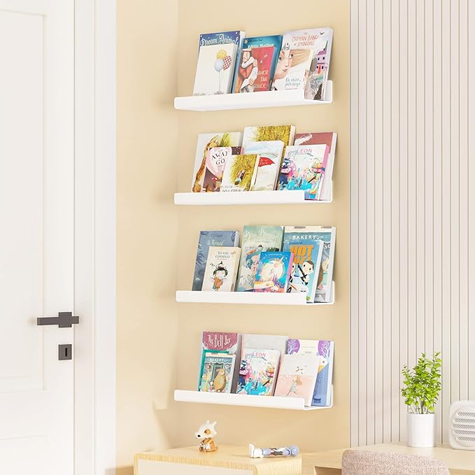 upsimples Acrylic Shelves for Wall Decor, Living Room, Floating Bookshelves for - Image 2