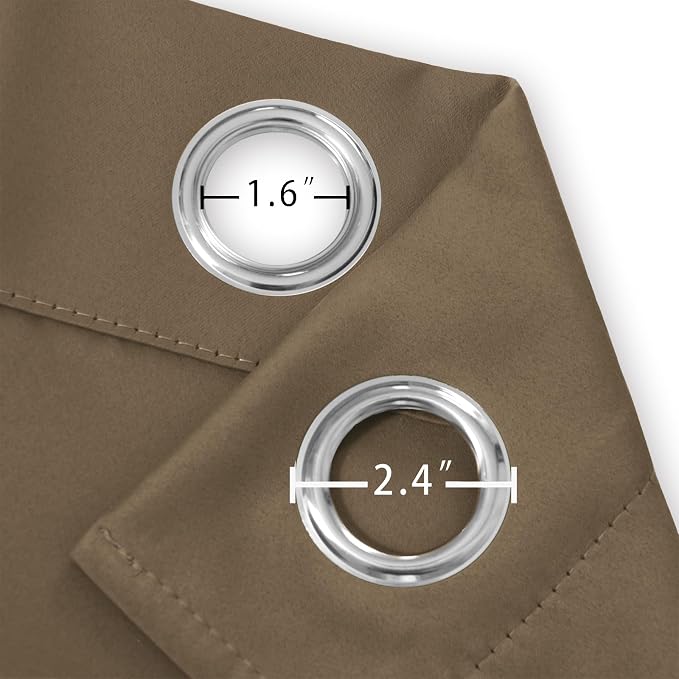LEMOMO Blackout Curtains 66 x 84 inch/Brown Curtains Set of 2 Panels/Thermal - Image 5