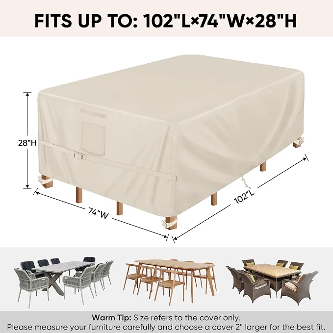 BALEINE Patio Furniture Covers, Outdoor Furniture Covers Waterproof, Heavy Duty - Image 2