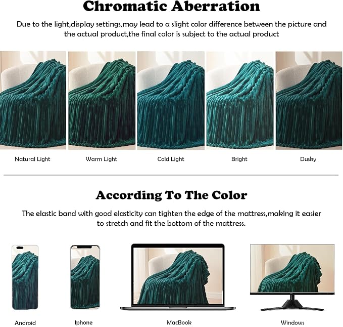NEWCOSPLAY Super Soft Twin Blanket Dark Teal Premium Silky Flannel Fleece 3D - Image 6