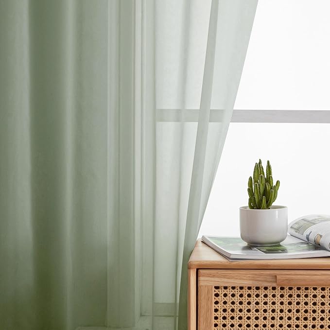 Aiyufeng Long Sheer Bedroom Curtains 2 Panel Sets 108" Inch Length - Image 7
