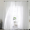 OWENIE Extra Long White Sheer Curtains 144 inch 2 Panels Set, Translucent by OWENIE