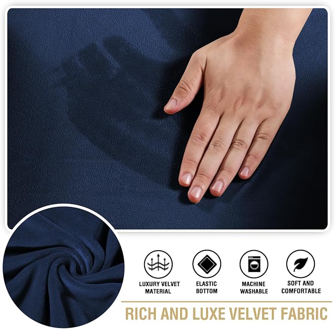 H.VERSAILTEX Stretch Velvet 2 Piece T Cushion Sofa Slipcovers - Image 5