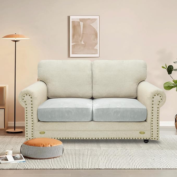 MAXIJIN Velvet Stretch Cushion Covers Couch Cushion Slipcovers Loveseat Sofa - Image 2